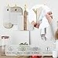 Miniatyrbillede 3 af 5: Firkantet høj og lav krog guld, 4-delt klæbekrog, vægophæng