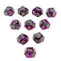 Pikkukuva 3 / 5: Pöytäpeli 10kpl / setti Nopat D12 D&D Gem 18mm (Violetti+Harmaa) Purple+Grey