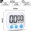 Miniatyrbillede 4 af 5: 2 Pak Digital Køkken Timer til Madlavning Store Cifre Høj Alarm M