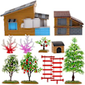 Miniatyrbilde 2 av 3: 1 Sett Miniatyr Gårdshus Mini Gård Ornamenter Mini Hus Hagedekor For Leker til Barn