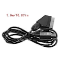 Miniatyrbilde 1 av 5: 1.8m RGB Audio Video AV A/V TV Scart Plugg Kabel For 64 N64 SNES for NGC NTSC Gamecube Spillkonsoll Ledningstilbehør Svart
