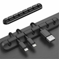 Miniatyrbilde 3 av 5: 1 stk (7 hull) kabelklips kabelhåndtering organisator, selvklebende krok