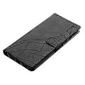 Miniatyrbillede 4 af 5: For Honor 400 Lite Etui Wallet Stand Præget Trekantmønster Læder Telefon Flip Cover Black