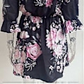 Miniatyrbillede 4 af 5: Dame Casual Blomsterprint Off Shoulder Trompetærme Swing Kjole (style6079)