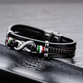 Miniatyrbild 2 av 5: Trois Rangées Infini Amour Numéro 8 Brun Noir Véritable Tressé C