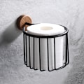 Miniatyrbillede 1 af 3: Toiletpapirholder med hylde i Naturlig Sort Valnød, Badeværelse T