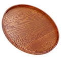 Miniatyrbilde 2 av 5: Serveringsbrett i tre, rundt, slitesterkt, enkel elegant stil, bred anvendelse, blank overflate, stabil struktur, trebrett 27cm
