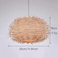 Miniatyrbilde 4 av 4: Rattan Hengelampe, Justerbar Fuglerede Lysekrone, Soverom