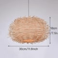 Miniatyrbillede 4 af 4: Rattan Pendellampe, Justerbar Fuglerede Lysekrone, Soveværelse