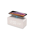 Miniatyrbild 1 av 5: Trä Laddningsbar Trådlös Digital Väckarklocka Cloc LED Alarm C