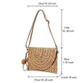 Miniatyrbild 3 av 5: Allsidig axelväska för kvinnor Enkel strandväska i halm Mode Crossbody-väska Vardagsväska Handgjord handväska Mörkbrun Deep brown