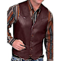 Miniatyrbild 3 av 3: Herr Höstmode Cowboy Faux Läder Väst.XL.Svart