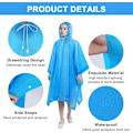 Miniatyrbild 3 av 5: 2 Vattentäta Ponchos för Vuxna, Återanvändbar Poncho, EVA Regnponcho, Lätt Vattentät Regnjacka med Huva, Camping, Vandring, Blå