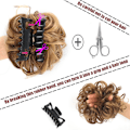 Miniatyrbillede 3 af 5: 1 stk. (naturlig sort) Hårstykke Gummi Hår Scrunchie Curly Up