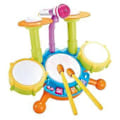 Miniatyrbild 4 av 5: Trumset för Barn med Mikrofon, Ljus Baby Lärleksak Musikleksak för Bebisar 6 till 12 Månader Barn Semester blå blue