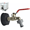 Miniatyrbillede 1 af 5: Hane Tank 1000l, Havehaner, 1/2 tommer IBC vandbeholder adapter, haveslangehane adapter, Til regnvandssamler, brændstoftank