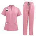 Pikkukuva 1 / 5: Pehmeä yläosa ja joggers-housut lemmikkieläinten trimmaajille, kauneushoitoloille, kylpylöille ja kosmetologeille (Pinkki M) Pink M