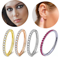 Pikkukuva 3 / 4: Or blanc, 1.2 * 12mm diamants boucles d'oreilles cartilage G23 ti