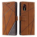 Miniatyrbillede 1 af 5: Til Samsung Galaxy Xcover 5 Wallet Case Linjer Præget PU Læder Telefon Bagcover Style E