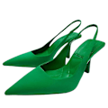 Miniatyrbillede 1 af 2: Kvindernes Spidse Tå Hæl Sandaler Fest Ankelrem Slingback Stiletto Høj Hæl Slip On Mules Sko.38.Grøn