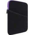 Miniatyrbillede 1 af 5: Tablet Sleeve Taske med Tilbehørslomme, Sort+Lilla til 12.9