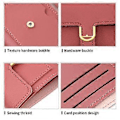 Miniatyrbillede 5 af 5: Dame Lille Kompakt Pung Pu Læder Clutch Punge Kortholder Damepung Pengetaske, Clutch Pung Tre-fold Punge Sort Black