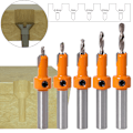 Miniatyrbild 3 av 4: 5 st Träbearbetning Senkfräsar Chamfer Borr Bits Counter HSS Taper