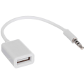 Miniatyrbillede 3 af 5: Sort USB Aux Audio Kabel Adapter 3,5 mm Han Jack Stik til 2,0 Hun