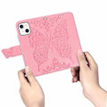 Miniatyrbillede 5 af 5: Butterfly Love Flower Læder Etui Til iPhone 13 mini Pink