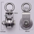 Miniatyrbilde 2 av 3: Løftetrinseruller, kabeltrinse, 48mm 304 rustfritt stål P