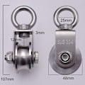 Pikkukuva 2 / 3: Nostohihnapyörän laakerit, kaapelipyörä, 48 mm 304 ruostumaton teräs P