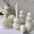 Miniatyrbillede 5 af 5: Unik Duftlys Støbeform Moderne Stribet Kugle Duftlysform til Unik Boligindretning og Gaver Style 1