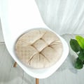 Miniatyrbilde 3 av 4: Rund Sittepute, Bomullslin Tatami Gulvpute, Myk Tykk