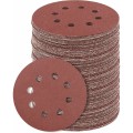 Miniatyrbillede 1 af 5: 100 stk. 5 tommer runde slibeskiver, 8 huller, 120 grit, til Rando