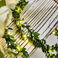 Pikkukuva 2 / 5: 4M 40 LED Kukkaköynnös Vihreät Lehdet Rattan-Valojuova, Kuparilanka Lehti