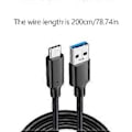 Pikkukuva 4 / 5: PD60W Pikalatauskaapeli 3A USB3.2 Tulo Type C Lähtö Virtajohto 10Gbps USB A - USB C Tiedonsiirtokaapeli 1m