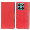 Miniatyrbild 1 av 5: Plånboksfodral för Motorola Edge 60 Fusion 5G PU Läder Telefonskal Litchi Textur Red