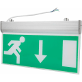 Miniatyrbild 5 av 5: LED nödutgångsskylt, LED nödsignalljus, grönt säkerhetsevakueringsljus för köpcentra, stormarknader, stationer och nöjeslokaler (mot utsidan).