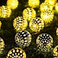 Miniatyrbild 5 av 5: 20 LED solcellslingor med järnkulor marockansk stil vattentät