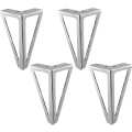 Pikkukuva 1 / 5: 4 kappaletta korvaavat huonekalujalat metallia, 6\" / 15cm kromi huonekalujalat, DIY