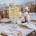 Miniatyrbild 3 av 5: Hanukkah Menorah Metall Ljushållare Tealight Hållare 7 Grenar Ljusstake för Middagsbjudningar Dekorationer Heminredning Höjd 17cm (Silverfärgad) Silvery