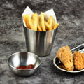 Miniatyrbilde 2 av 5: 350 ml pommes frites kopp, holdbar, rustfritt stål pommes frites kopp, for servering pommes frites, løkringer, tater tots eller grønnsaker - Restaurantware（sølv）3-pakning