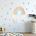 Miniatyrbild 1 av 4: 1 st färgglad regnbåge moln regn väggdekal, väggdekal för barn/barnrum, DIY regnbåge väggdekal för flickors rumsdekoration