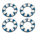 Miniatyrbillede 5 af 5: 4 stk. LED Ring Lampe Board RGB Fuld Farve 8 stk. LED WS2812 5050 Chip til Dekoration