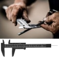 Miniatyrbillede 5 af 5: Dobbelt lineal skala, 150 mm høj præcision plast skydelære, 0,5 mm måleværktøj (sort)