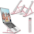 Miniatyrbillede 1 af 5: Laptop Stativ, Foldbar Desktop Laptop Stativ, Bærbar Justerbar Laptop Stativ, Gave til Ham, Pink