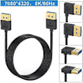 Miniatyrbillede 5 af 5: DisplayPort Kabel DP1.4 Vinklet Silikone Display Port Ledning Forbedrer Holdbarhed 8K60Hz 4K/144Hz Flere Størrelser 100cm upper elbow