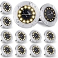 Miniatyrbillede 1 af 5: Sæt med 12 udendørs solcellelamper med varmt lys, 12 LED'er, 800 mAh, med
