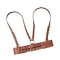 Miniatyrbillede 3 af 5: Læder Western Style Bred Talje Underbust Waspie Korset (Brun) Brown