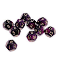 Pikkukuva 1 / 5: Pöytäpeli 10kpl / setti Nopat D12 D&D Gem 18mm (Violetti+Musta) Purple+Black
